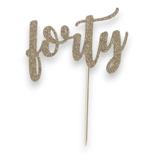 Picture of FORTY CAKE TOPPER ROSE GOLD GLITTER